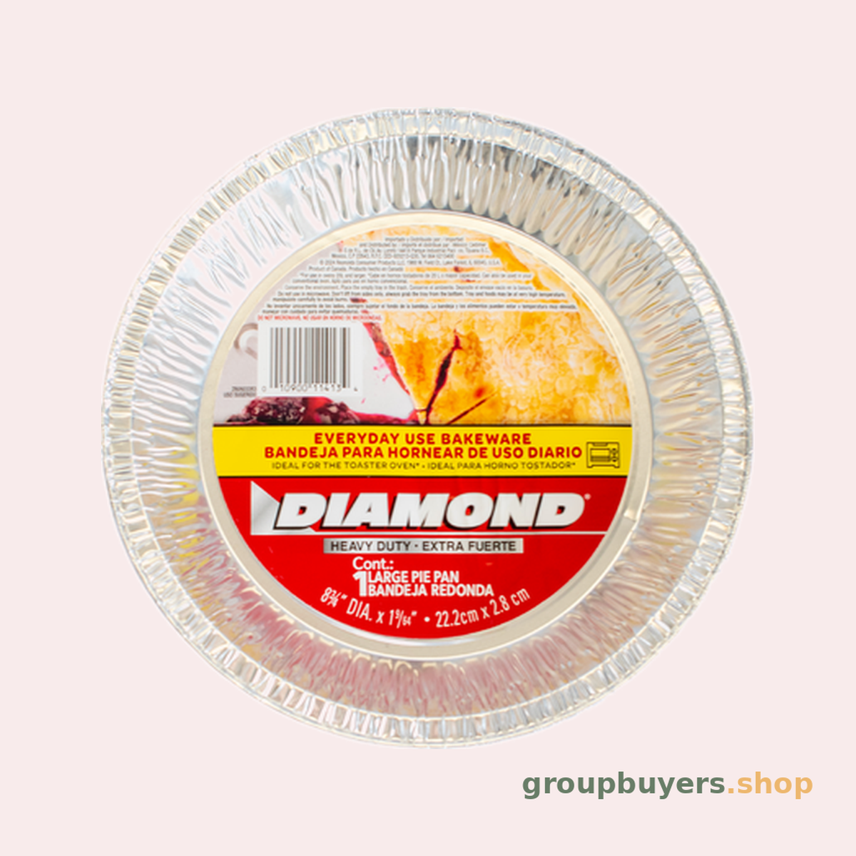 DIAMOND PIE PAN SINGLE 8.75X2 NEW