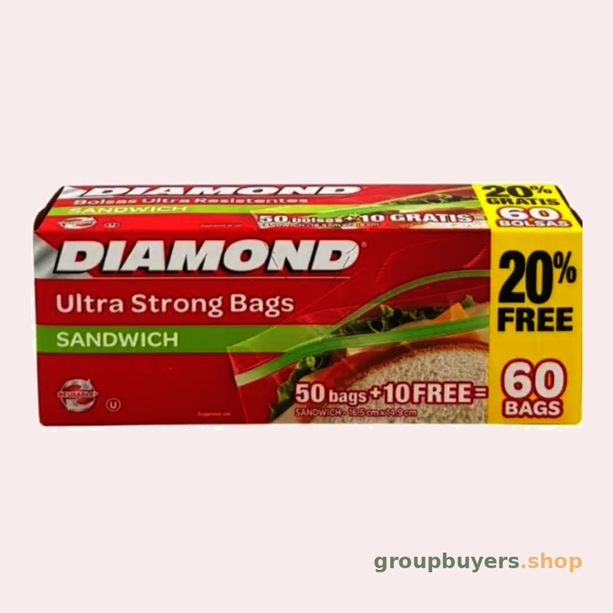 DIAMOND SANDWICH BAGS NEW