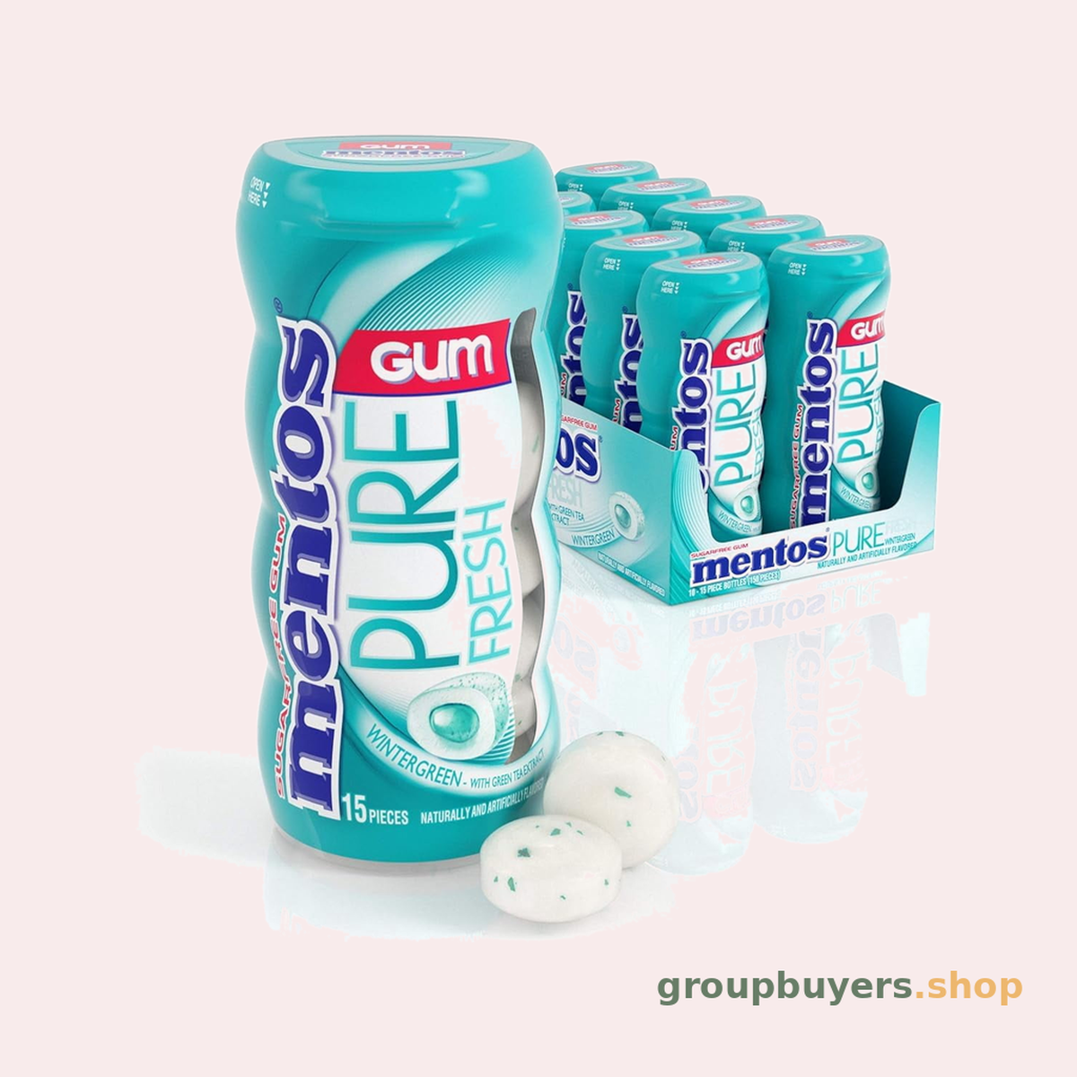 Mentos Gum Btl WinterGreen Curvy