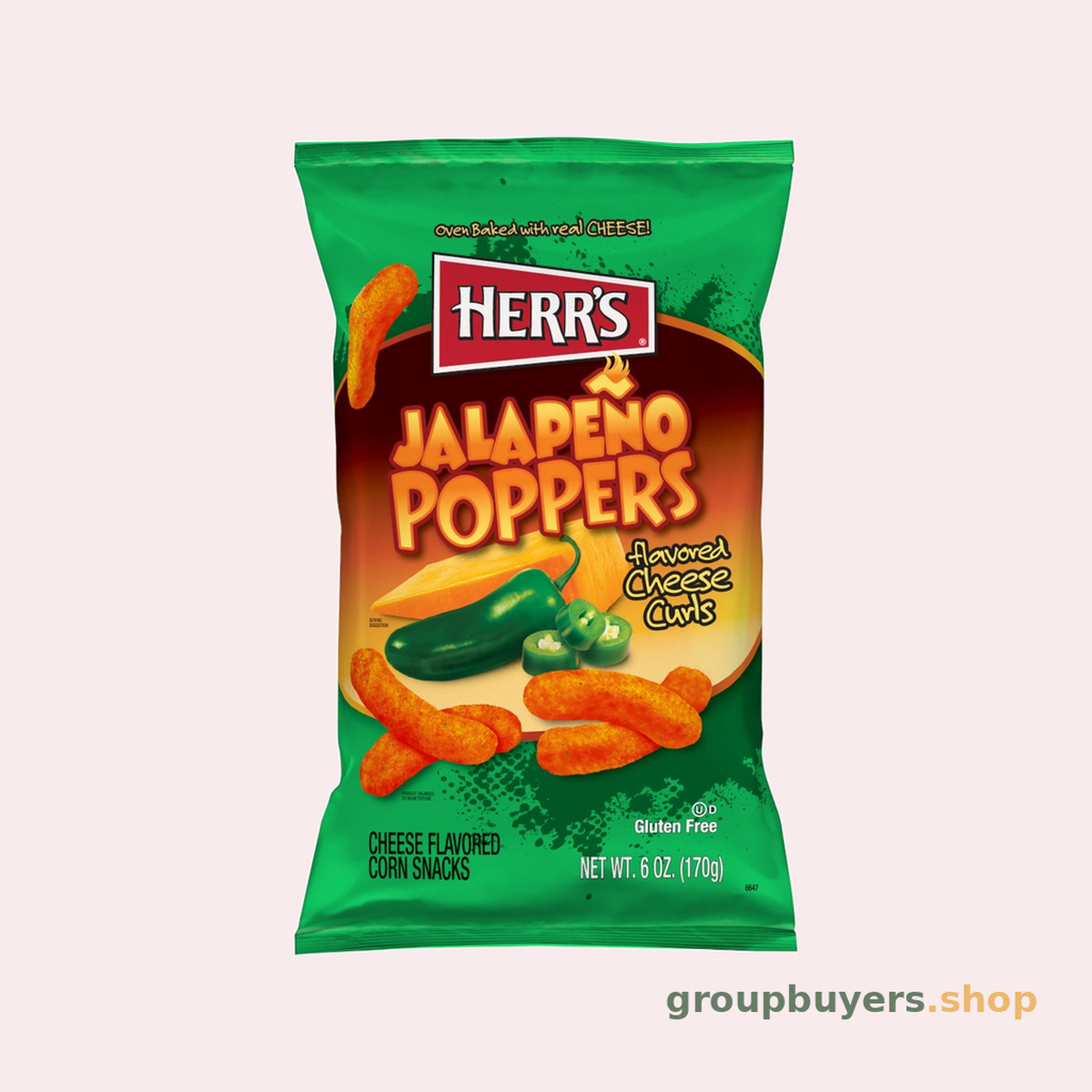 HERR'S SNACKS JALAPEÃ�O POPPERS CURLS