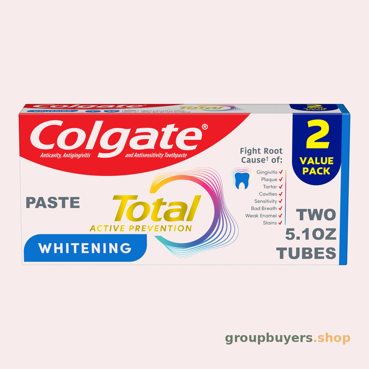 Colgate Total Whitening Paste 2 pack NEW SIZE