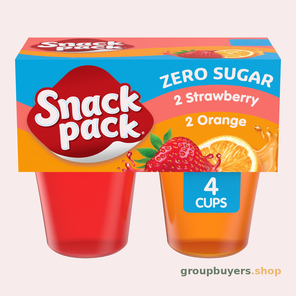 SNACK PACK STRAWBERRY & ORANGE - SUGAR FREE