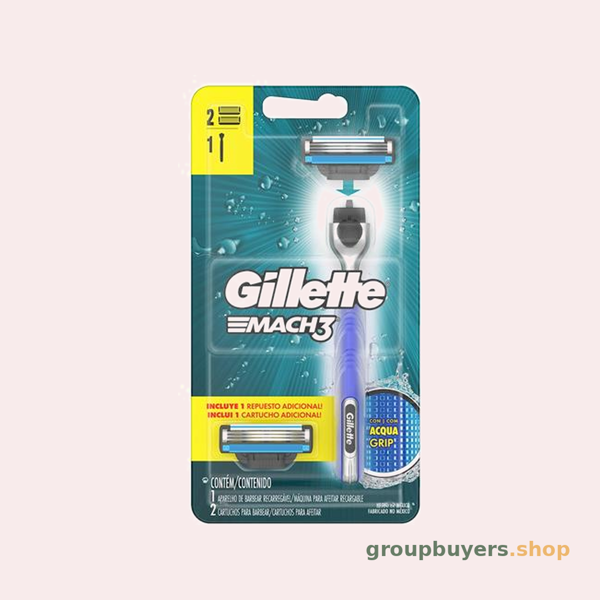 GILLETTE MACH3 AQUAGRIP 2UP