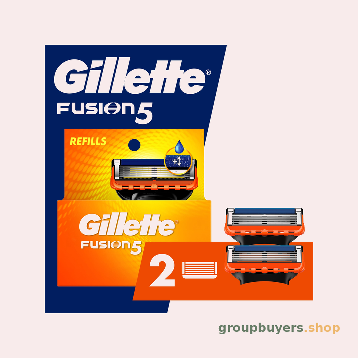 GILLETTE FUS5 PSHLD CRT 2CT