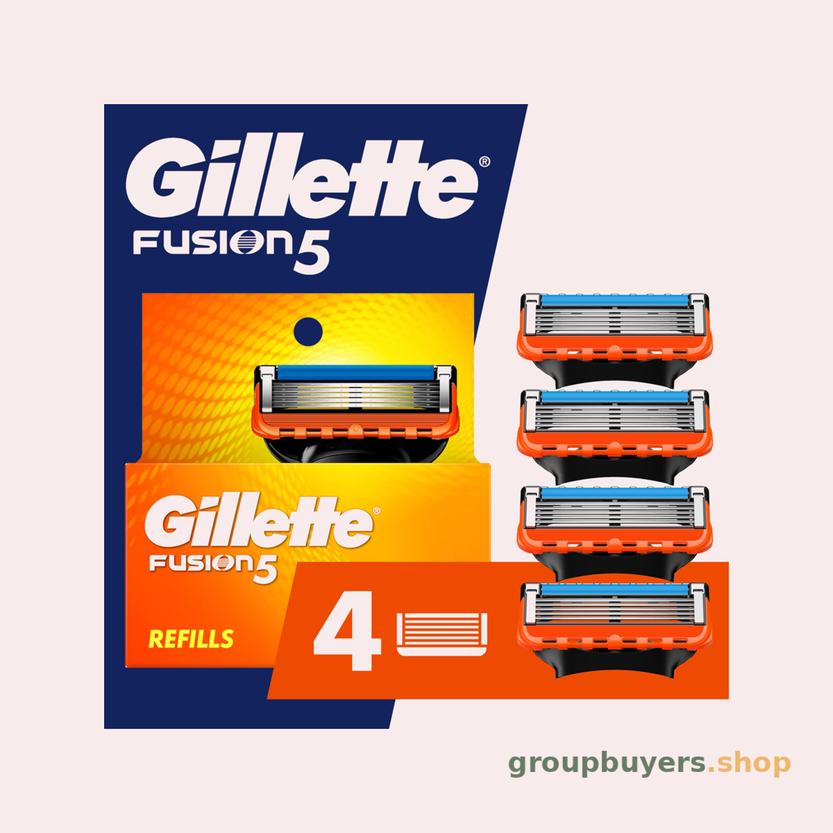 GILLETTE FUS5 PSHLD CART 4CT