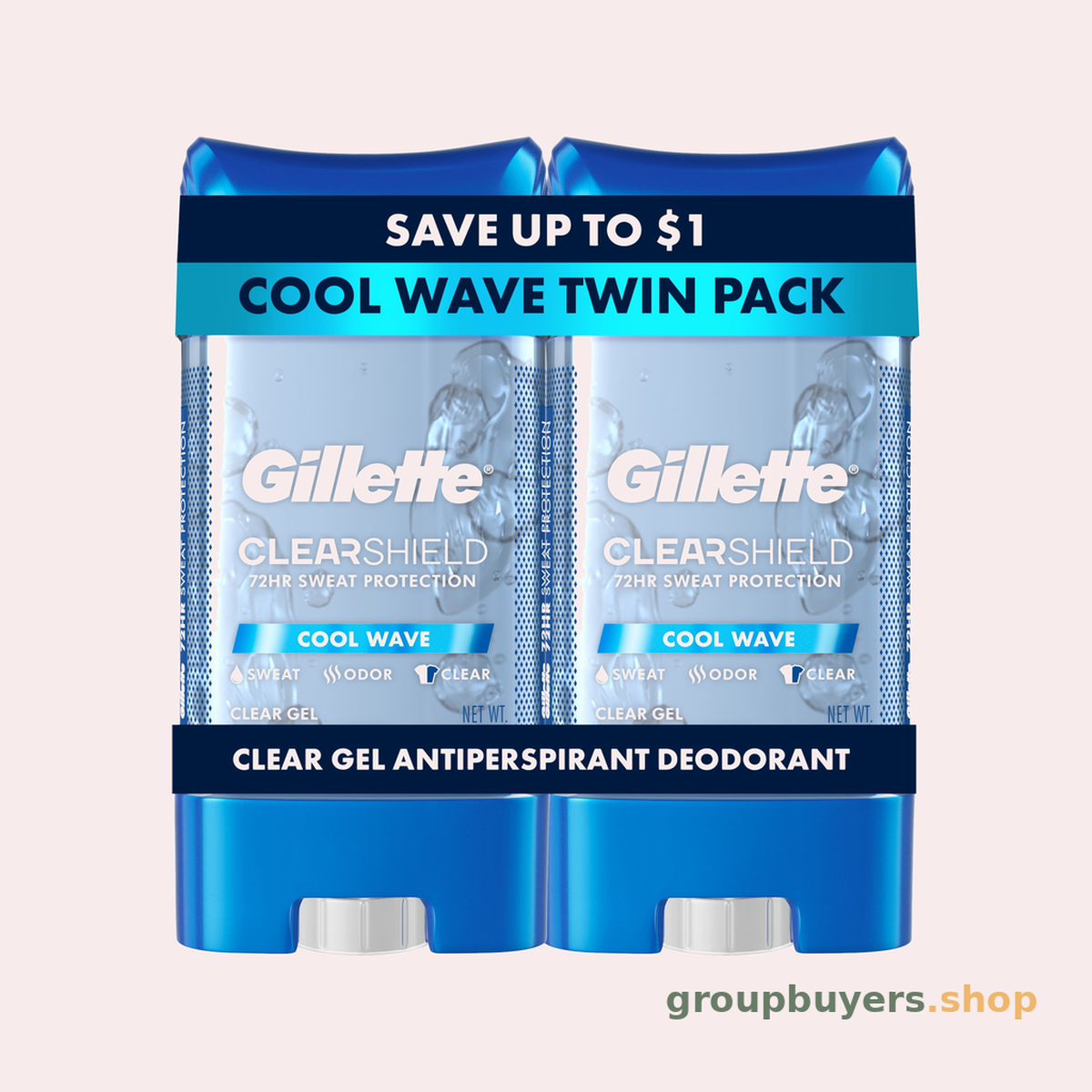 GILLETTE DEODORANT CLEAR GEL COOLWAVE TWIN PACK