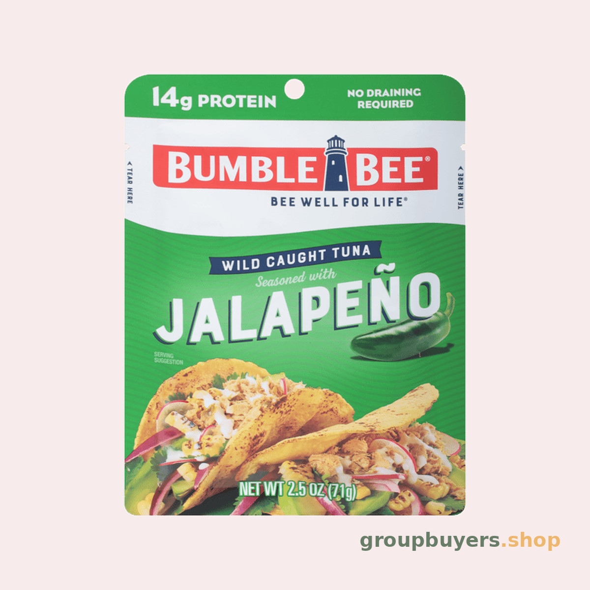 BumbleBee Jalapeno Tuna Pouch 12x2.5oz *NEW