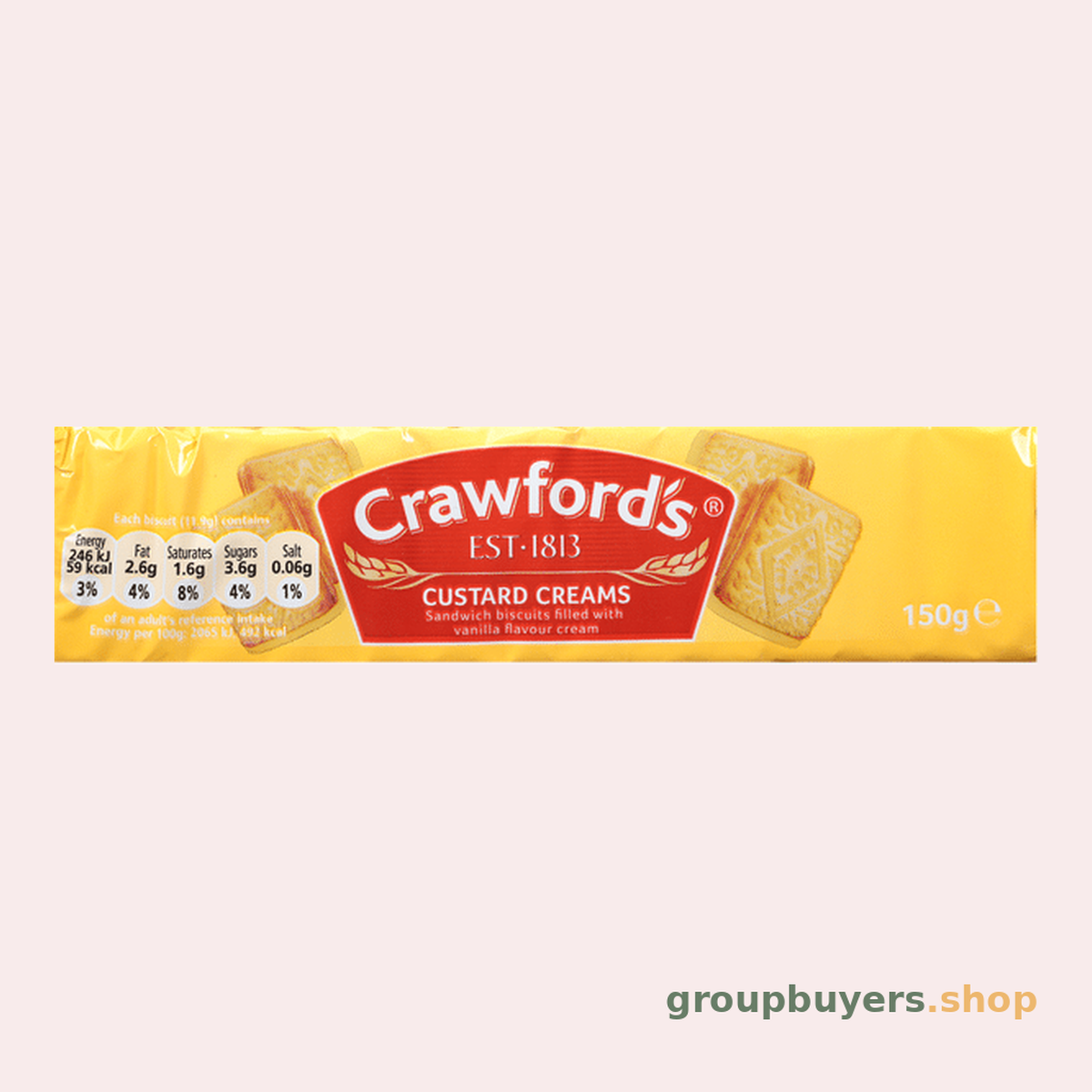CRAWFORDS CUSTARD CREAMS 12X150G