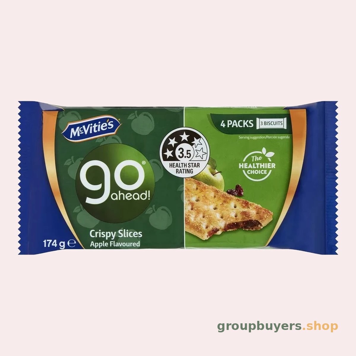 MCVITIE'S GO AHEAD APPLE 18X174G(4PKX 3BISCUITS)