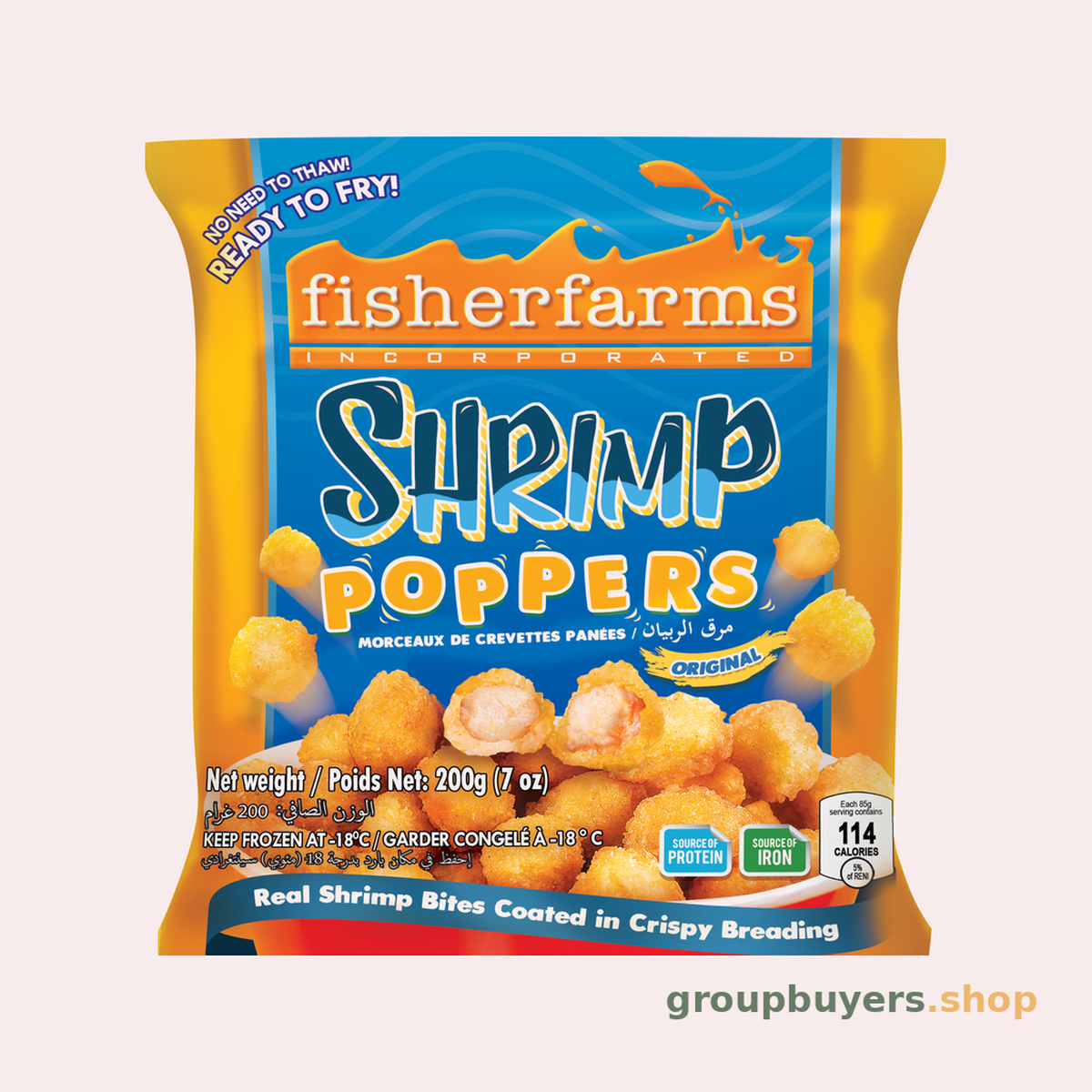 Fisher Farms Shrimp Poppers Org 18x200gm