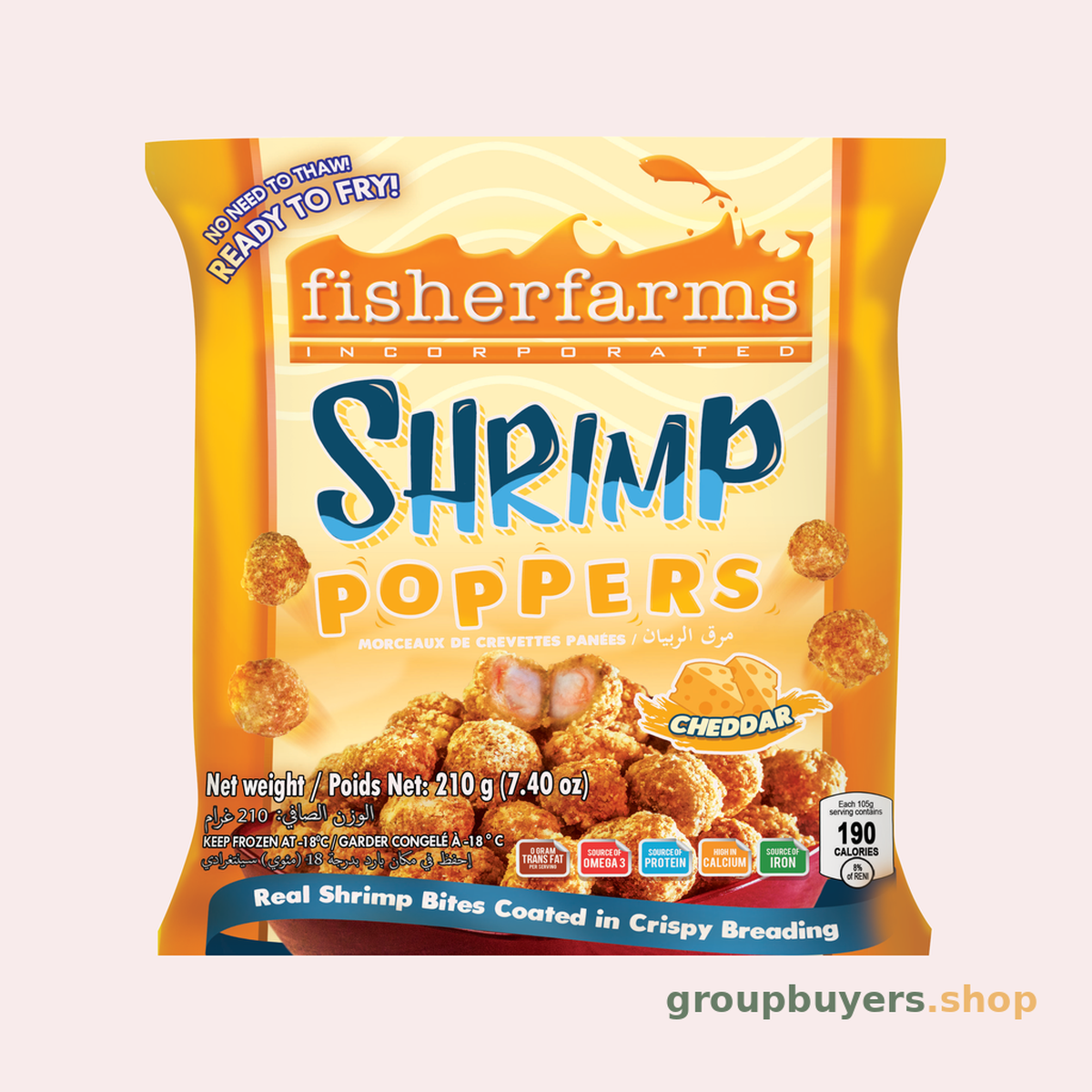 Fisher Farms Shrimp Popper Cheddar 18x200gm