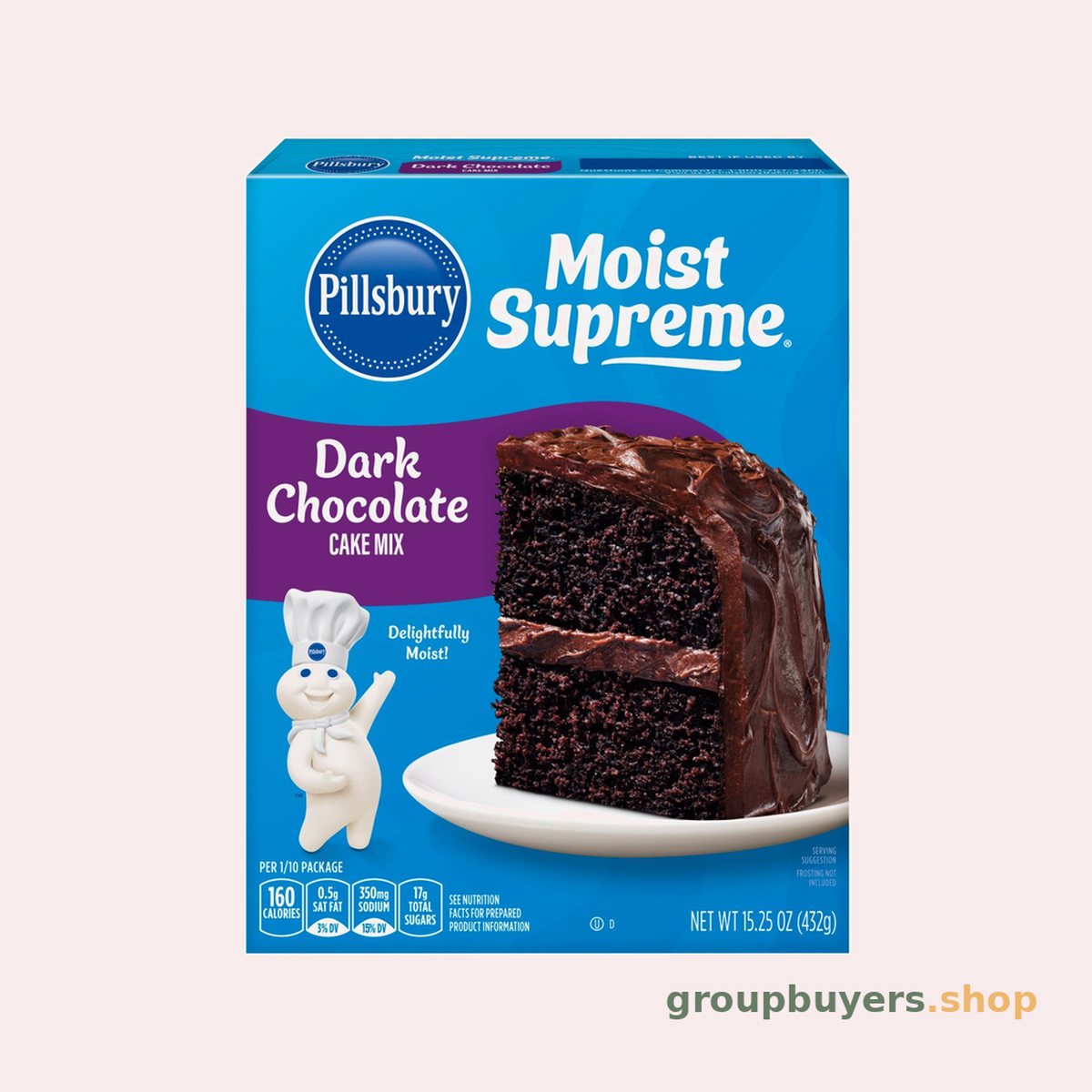 PILLSBURY CAKE MIX DARK CHOC 12X15.25OZ