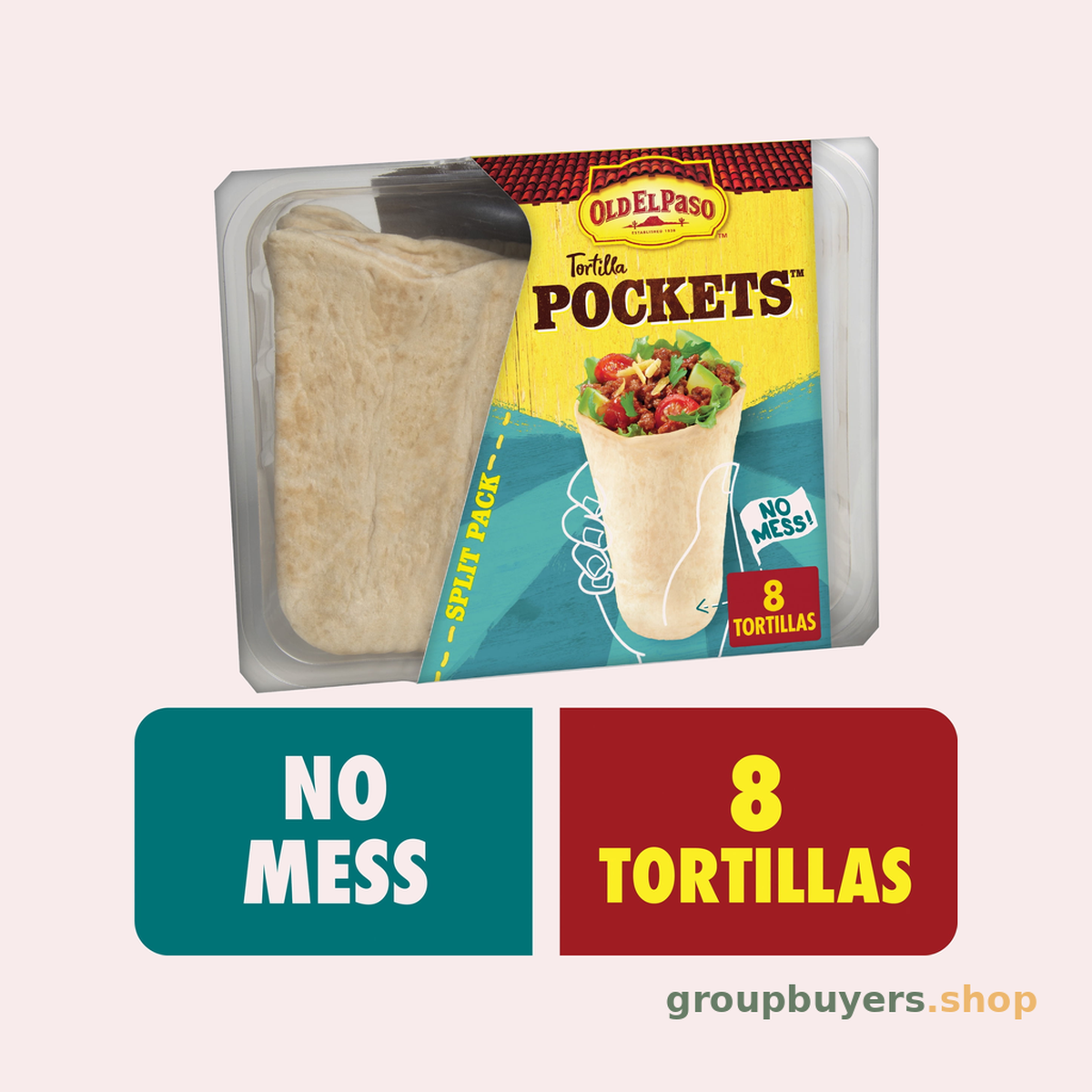 OLD EL PASO TORTILLA POCKETS 8CT 5x8.4OZ *NEW