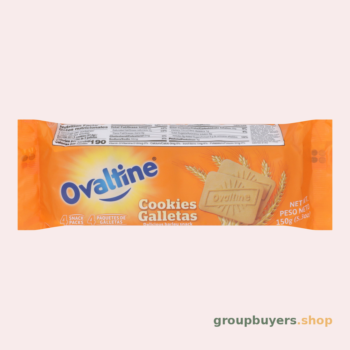 OVALTINE MALT BISCUITS -144 SINGLE PACKS