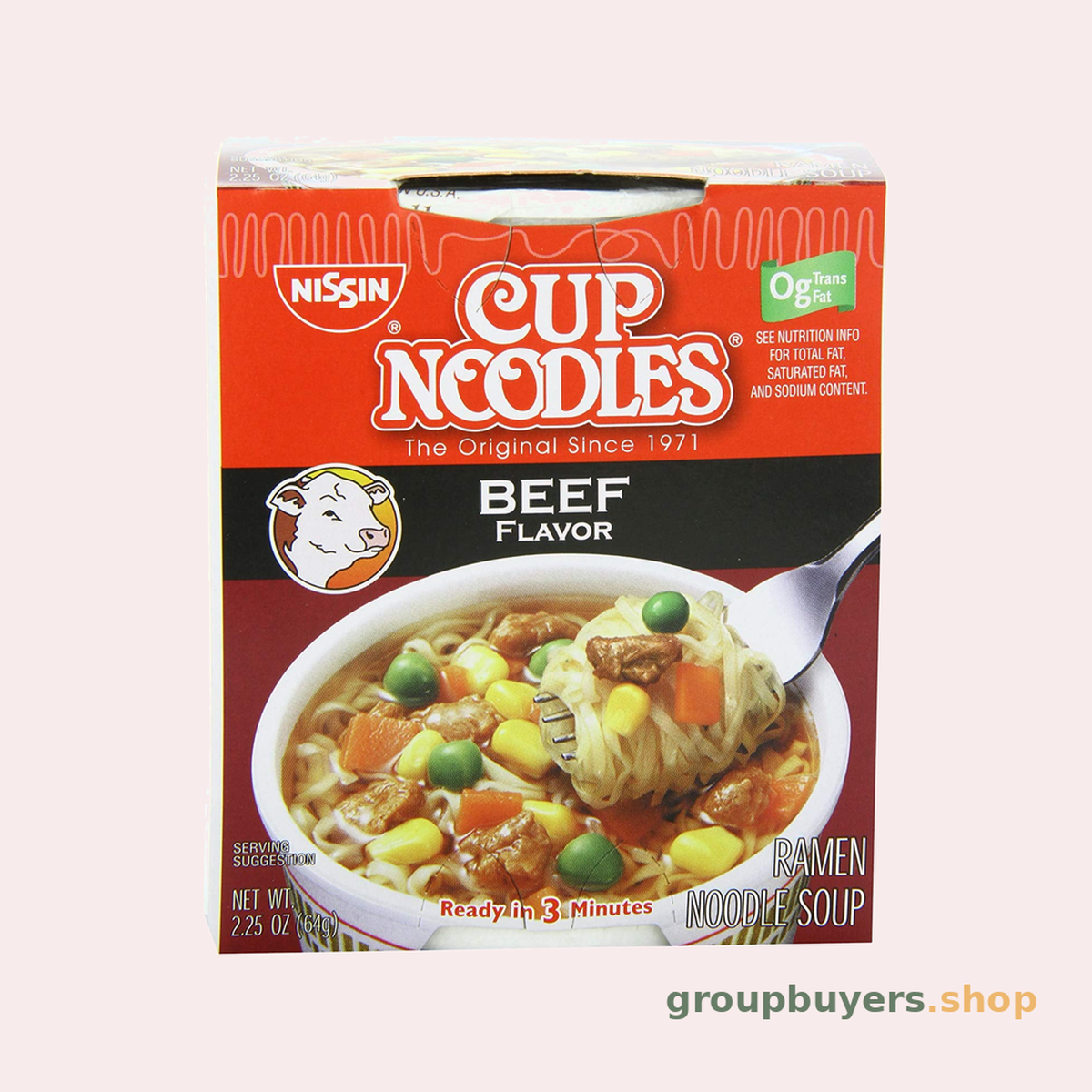 NISSIN NOODLE CUP BEEF 12X2.25OZ