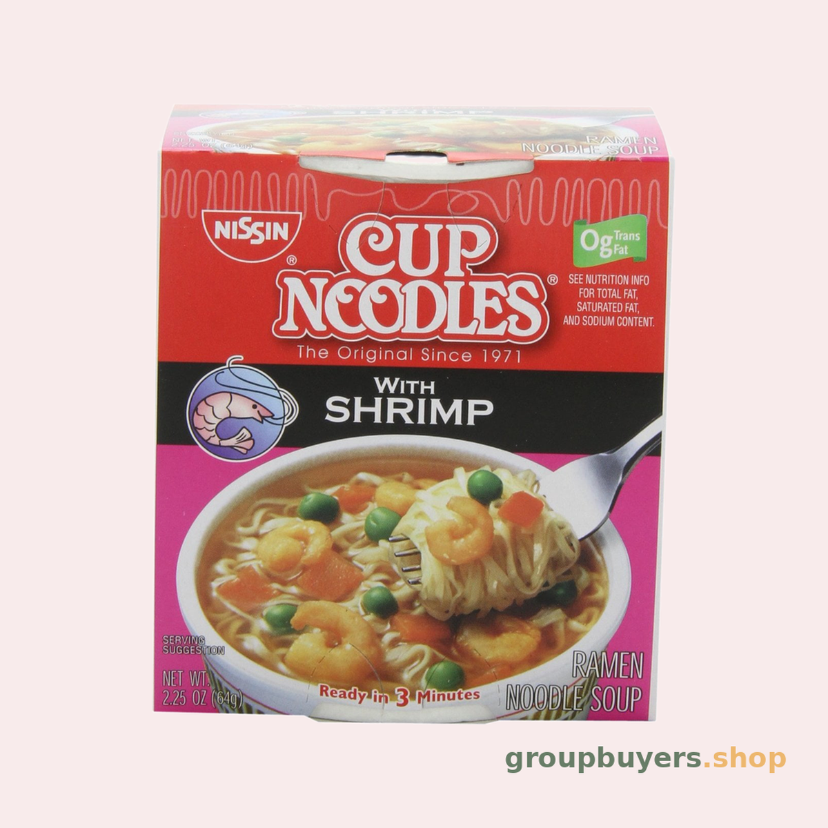 NISSIN NOODLE CUP SHRIMP 12X2.25OZ