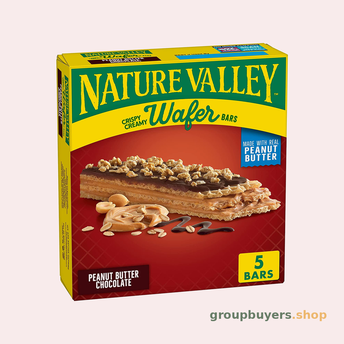 NATURE VALLEY WAFER BARS PEANUT BUTTER CHOCOLATE 5CT 6x6.5OZ *NEW