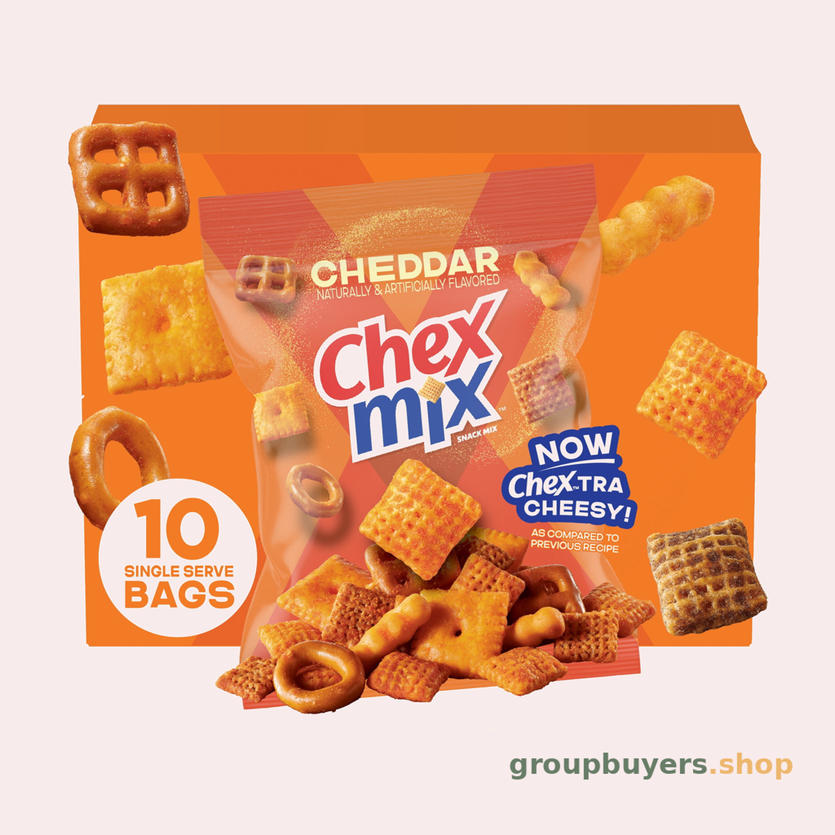 CHEX MIX SNACK CHEDDAR 60X1.75OZ (SMALL)