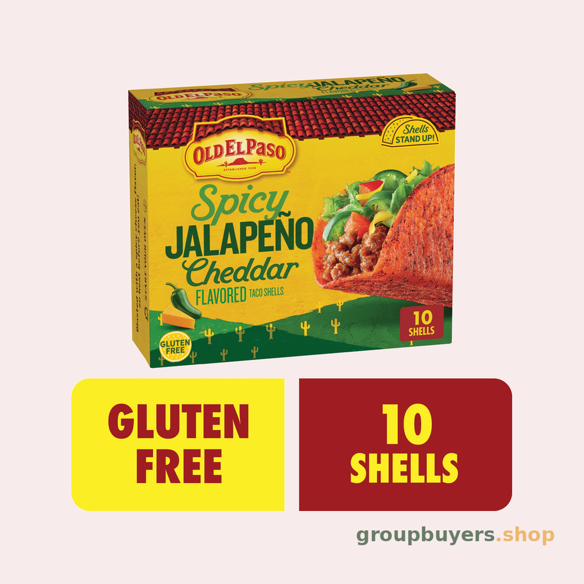 OLD EL PASO TACO STANDNSTUFF SPICY JALAPEÑO CHEDDAR 10CT 6x5.4OZ