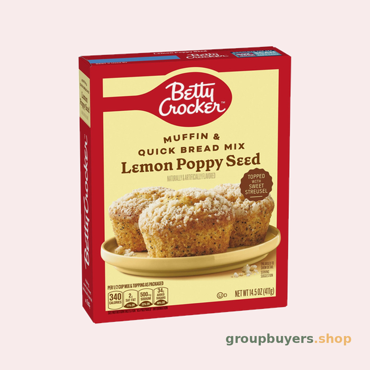BETTY CROCKER MUFFIN MIX LEMON POPPYSEED 12X14.5OZ