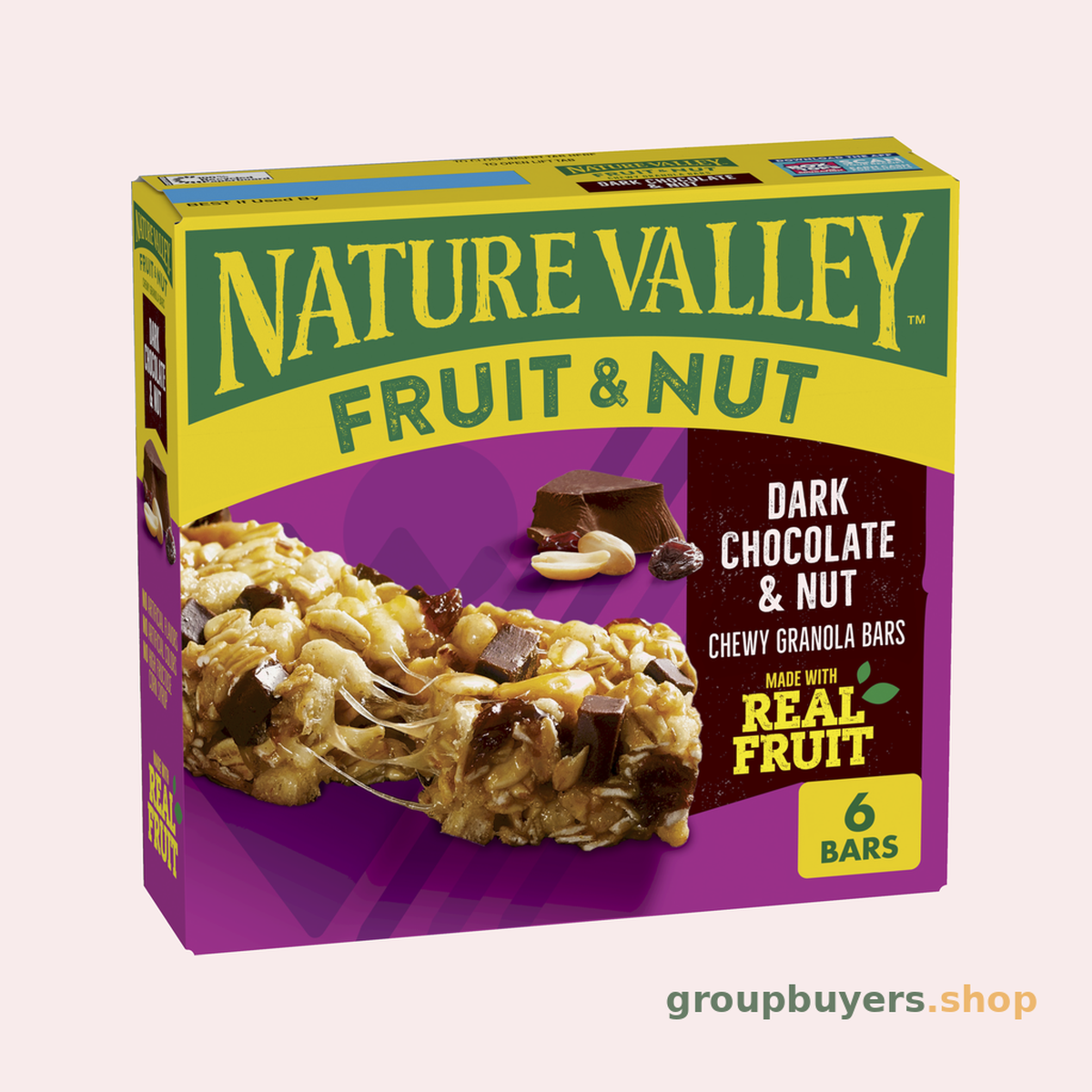 NATURE VALLEY FRUIT & NUT DARK CHOCOLATE 6CT 12X7.4OZ