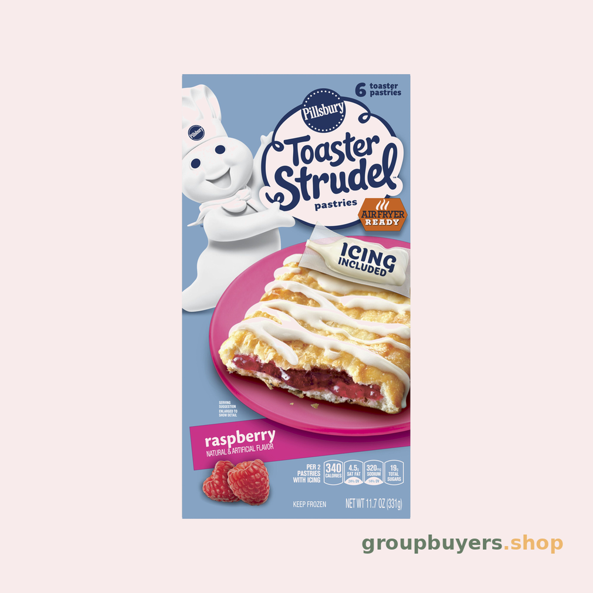 PILLSBURY TOASTER STRUDEL RASPBERRY 12x11.5OZ