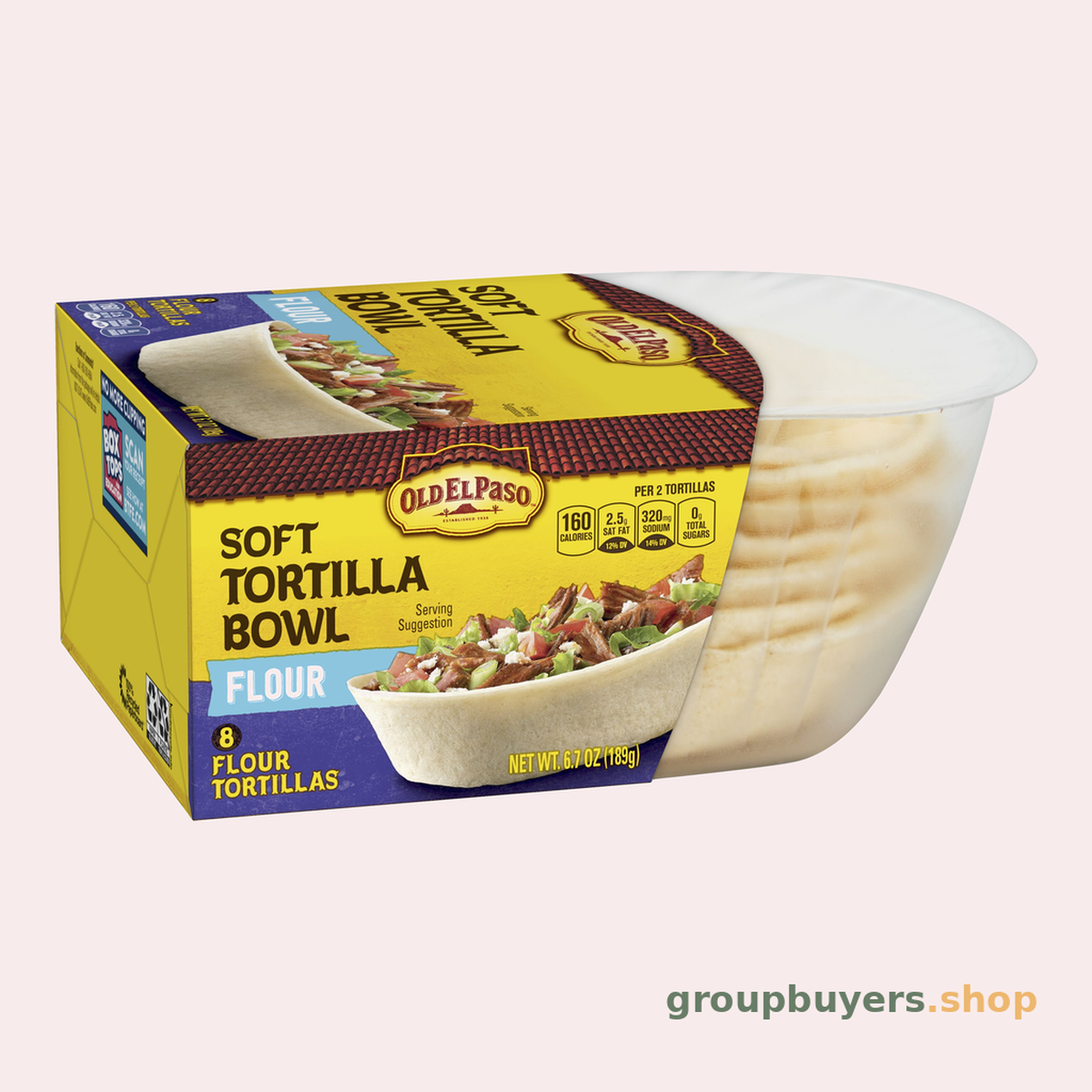 OLD EL PASO SOFT FLOUR TORTILLA MINI BOWL 12CT 8X5.1OZ