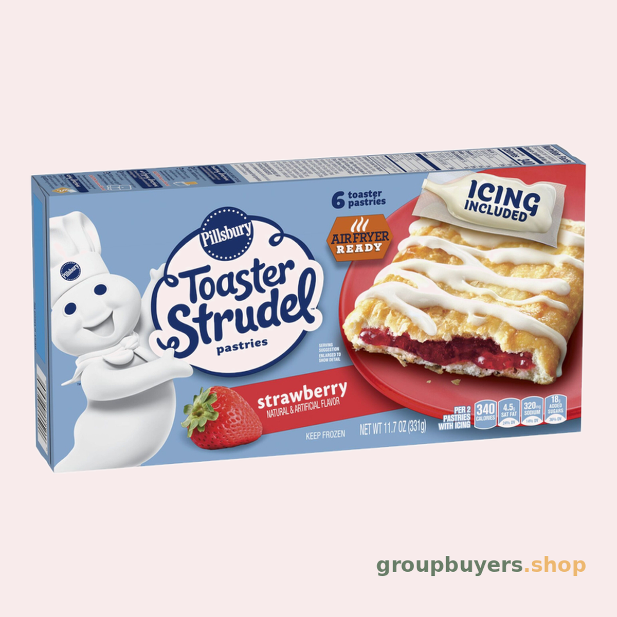 PILLSBURY TOASTER STRUDEL STRAWBERRY 12x11.5OZ