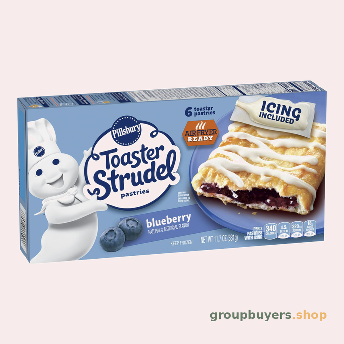 PILLSBURY TOASTER STRUDEL BLUEBERRY 12x11.5OZ
