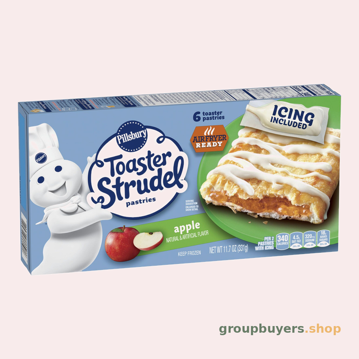 PILLSBURY TOASTER STRUDEL APPLE 12x11.5OZ