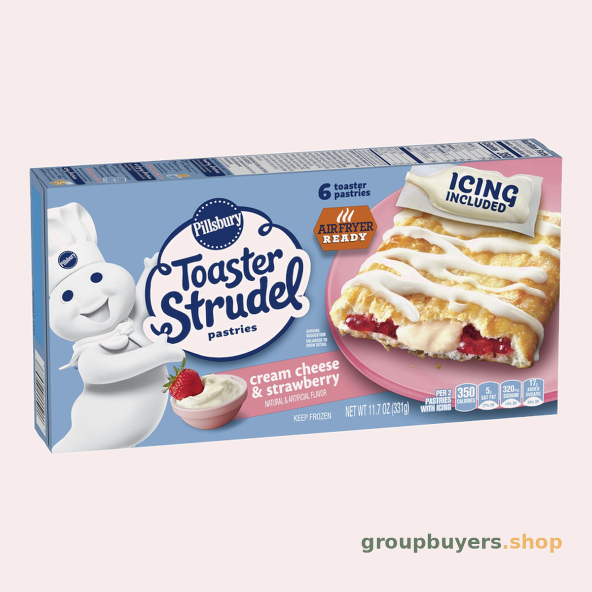 PILLSBURY TOASTER STRUDEL STRAWBERRY CREAM 12x11.5OZ
