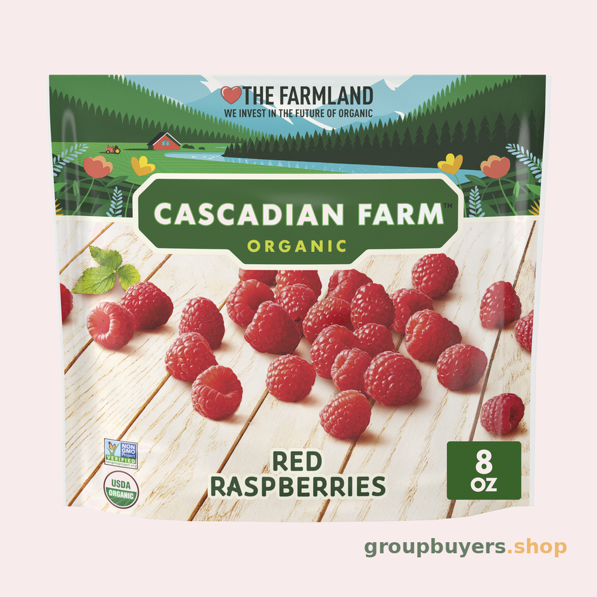 CASCADIAN FARM ORGANIC FRUIT RED RASPBERRY 12x8OZ