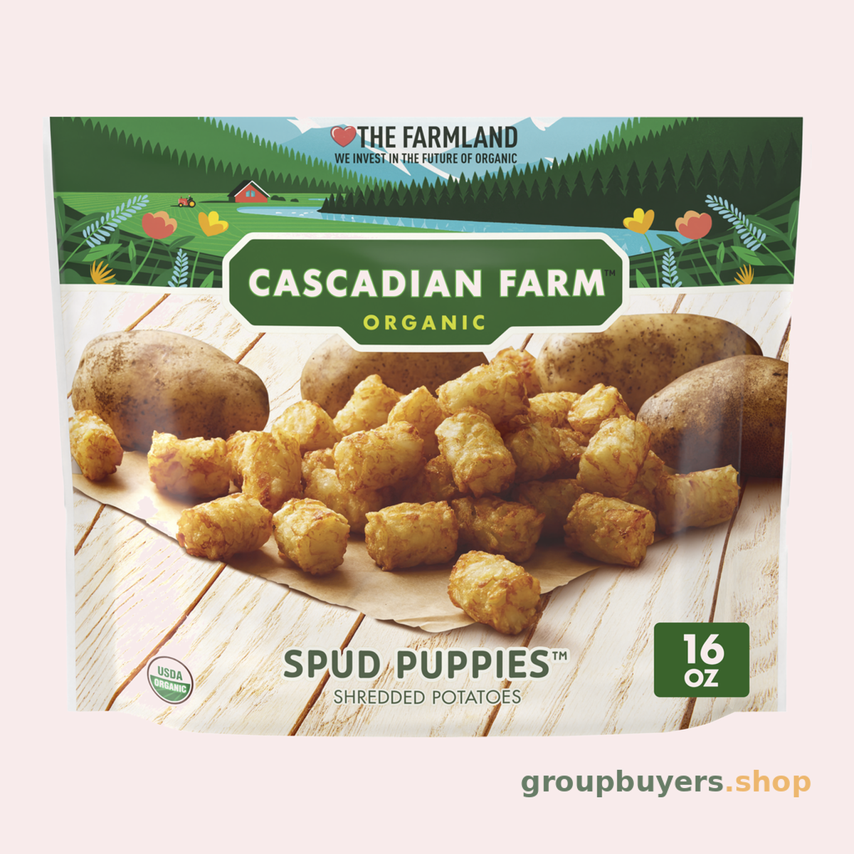 CASCADIAN FARM ORGANIC SPUD PUPPIES SHREDDED POTATOES 12x16OZ