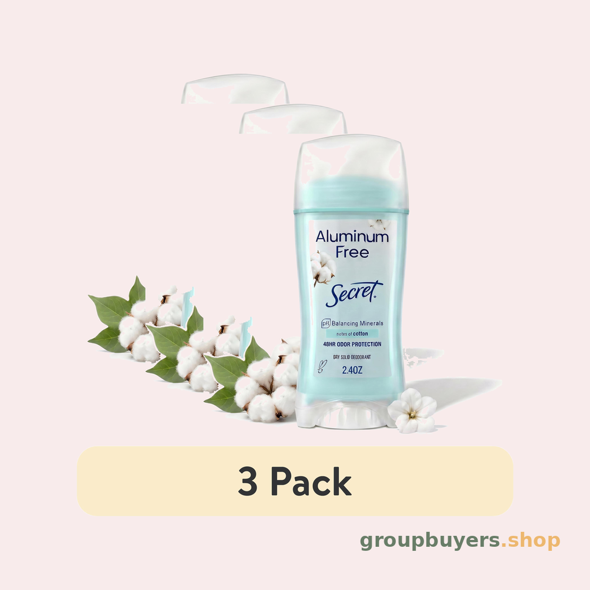 SECRET DEODORANT ALUMINUM FREE COTTON
