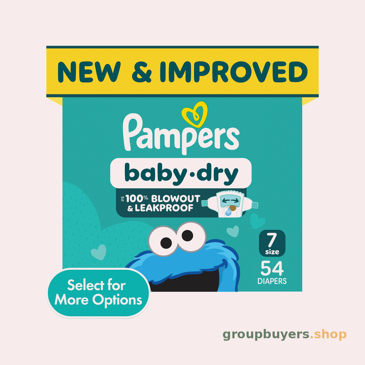 PAMPERS DIAPERS BABYDRY SUPER SZ7 - NEW