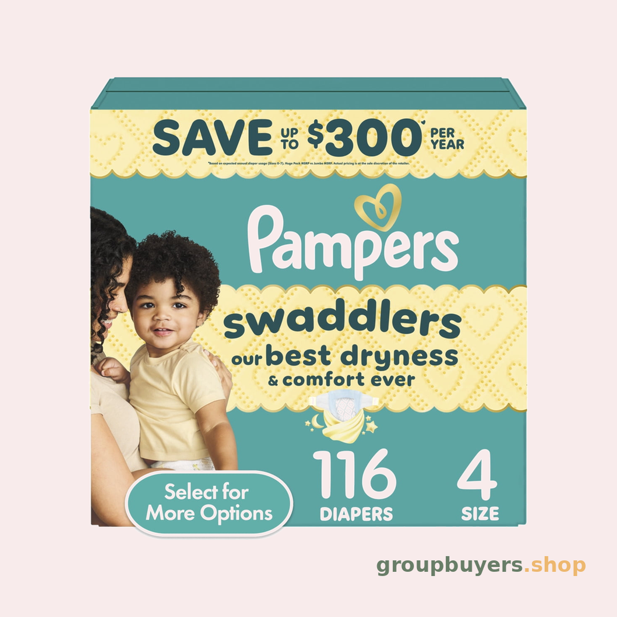 PAMPERS SWADDLERS SIZE4 JUMBO