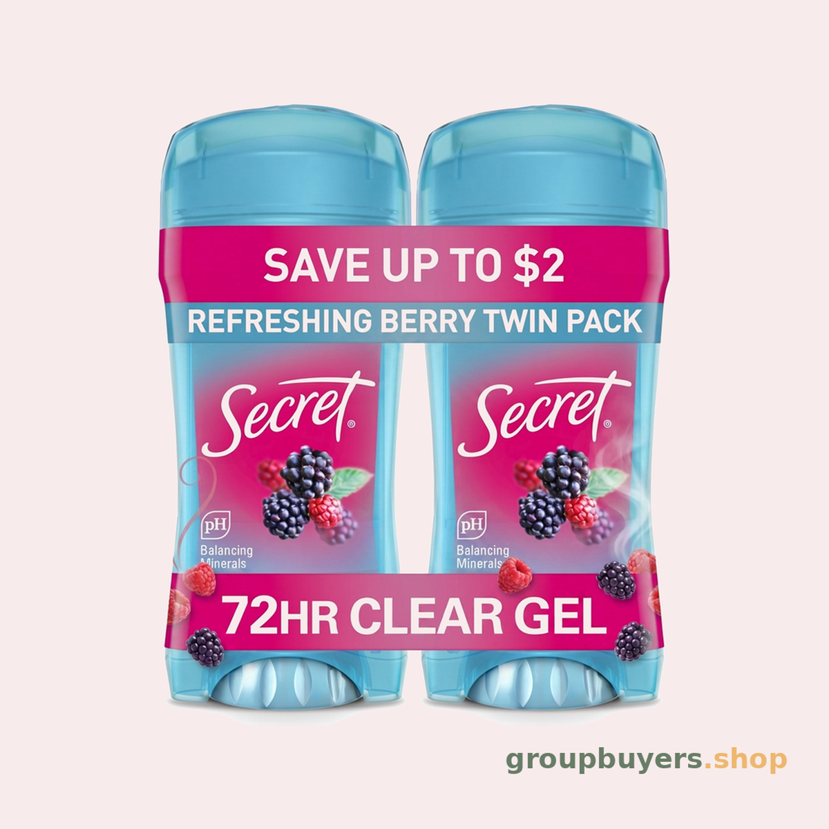 SECRET FRESH ANTIPERSPIRANT & DEODORANT CLEAR GEL REFRESHING BERRY