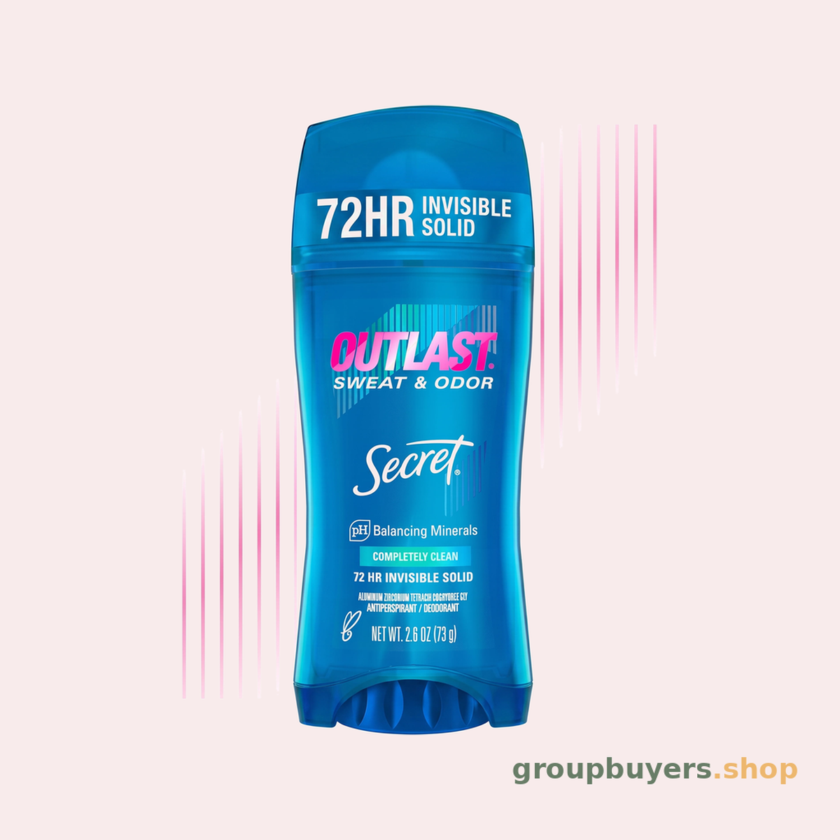 SECRET OUTLAST ANTIPERSPIRANT & DEODORANT INVISIBLE SOLID COMPLETE CLEAN