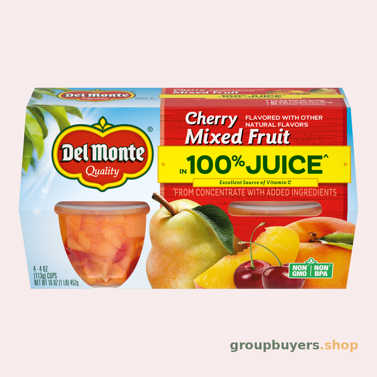 DELMONTE FRUIT TO GO CHERRY MIXED FRUIT 4 PACK