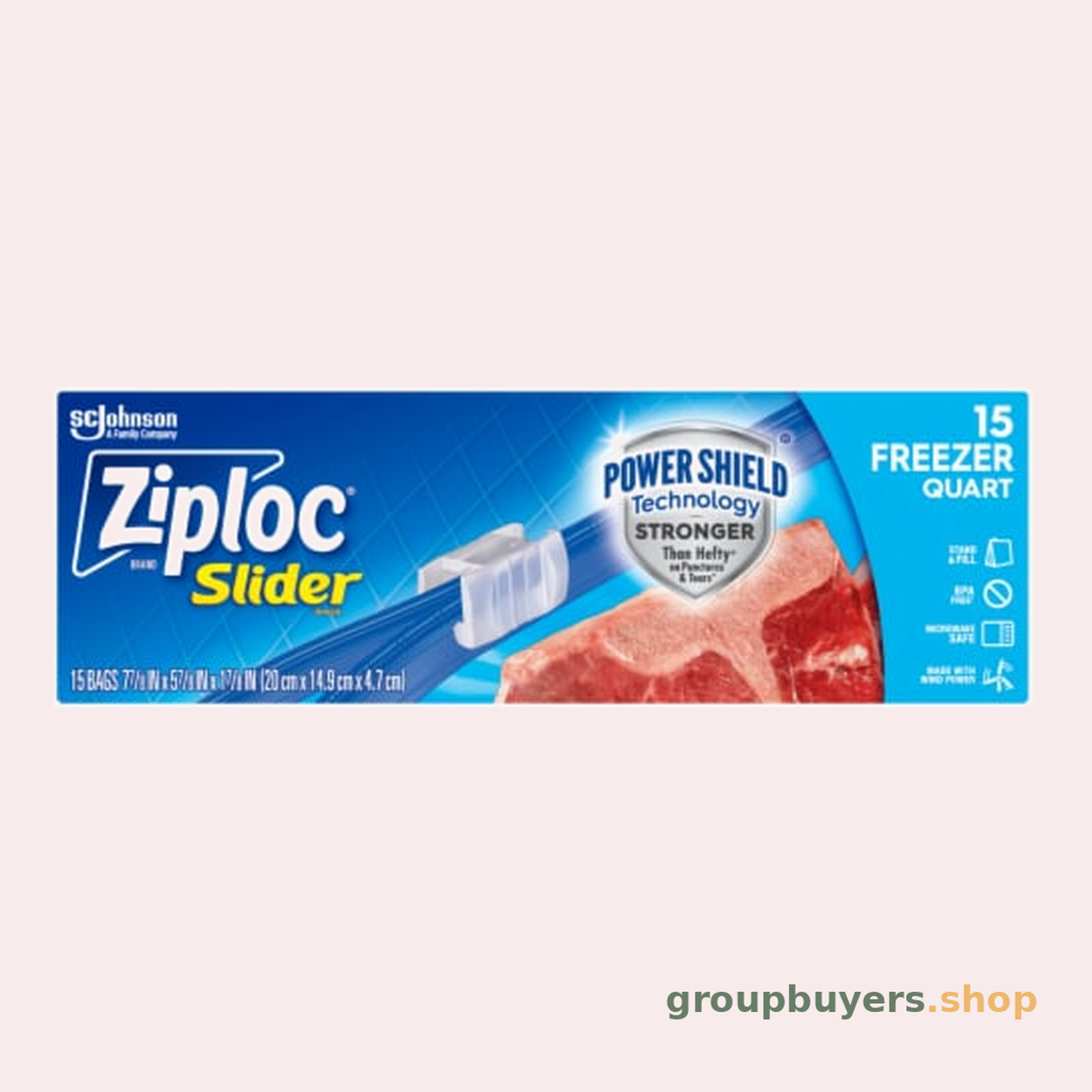 ZIPLOC ZIPPER FREEZER QUART 15CT