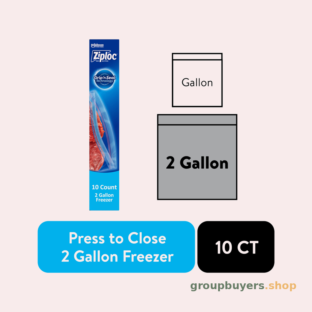 ZIPLOC ZIPPER FREEZER GALLON 10CT
