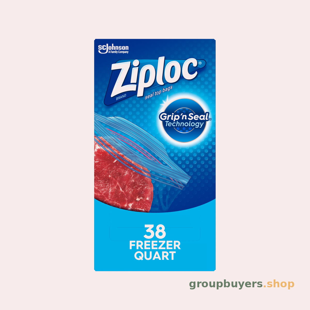 ZIPLOC FREEZER BAGS QUART 38CT