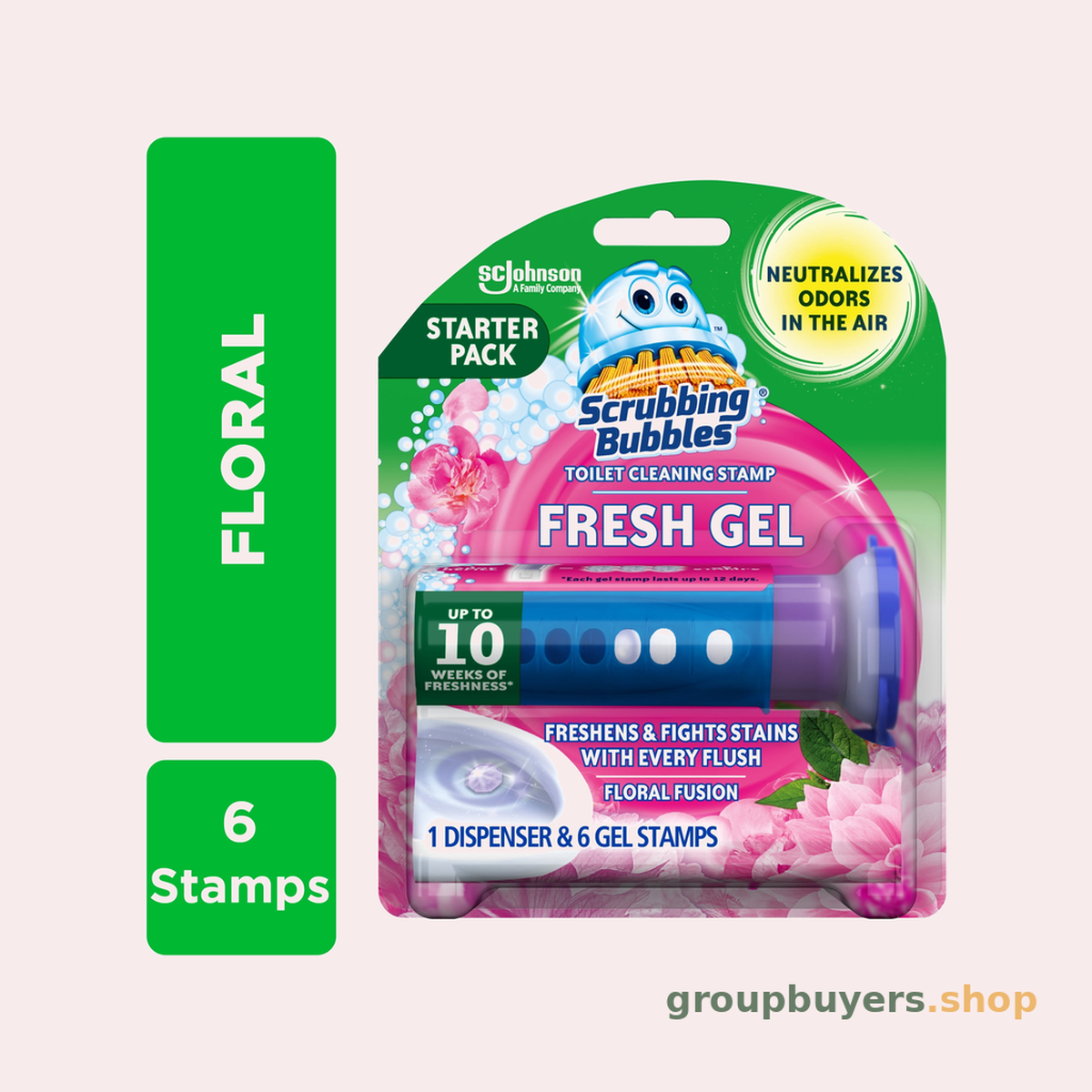 SCRUBBING BUBBLES TOILET GEL FLORAL FUSIN