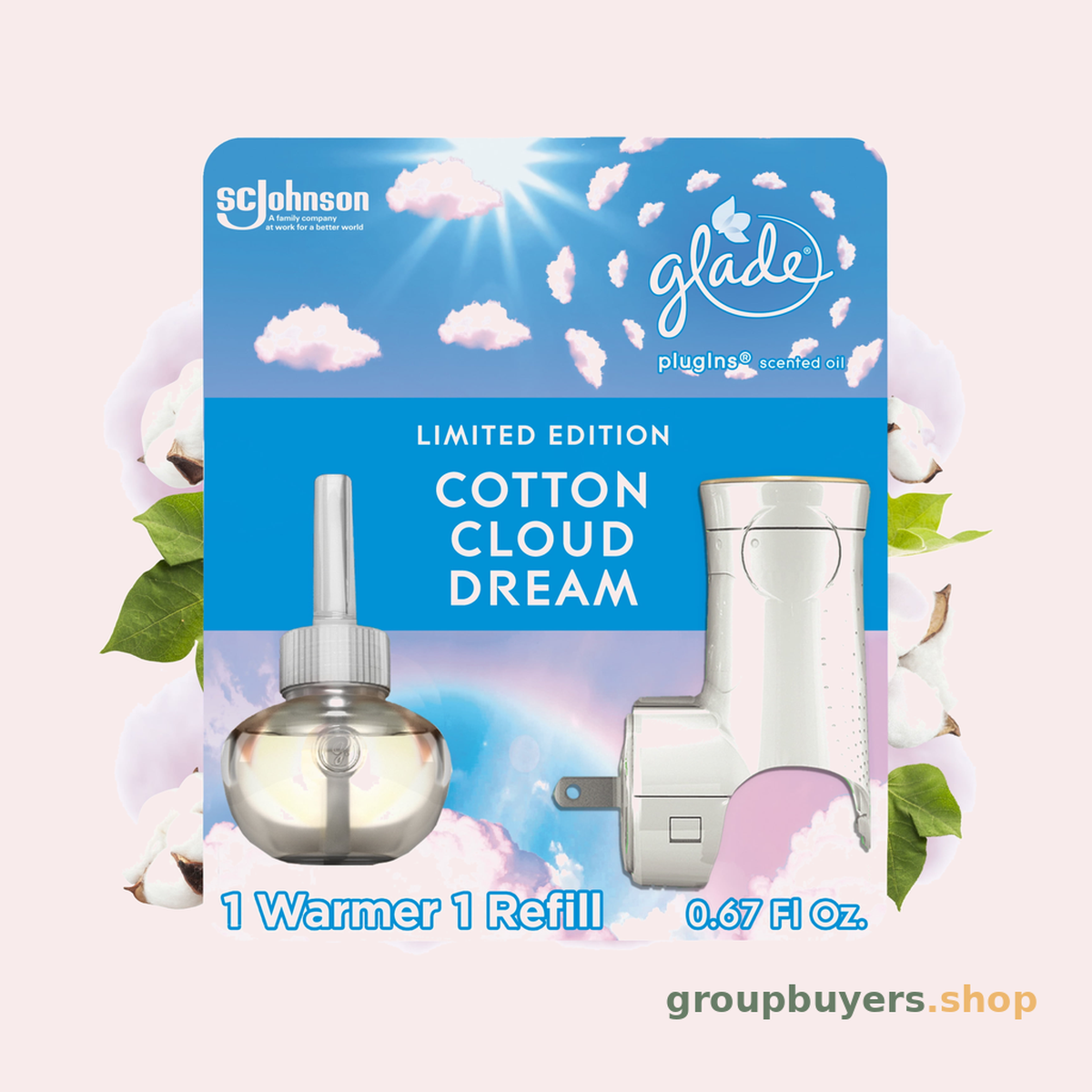 GLADE PISO WARMER + REFILL- LTO COTTON CLOUD DREAM