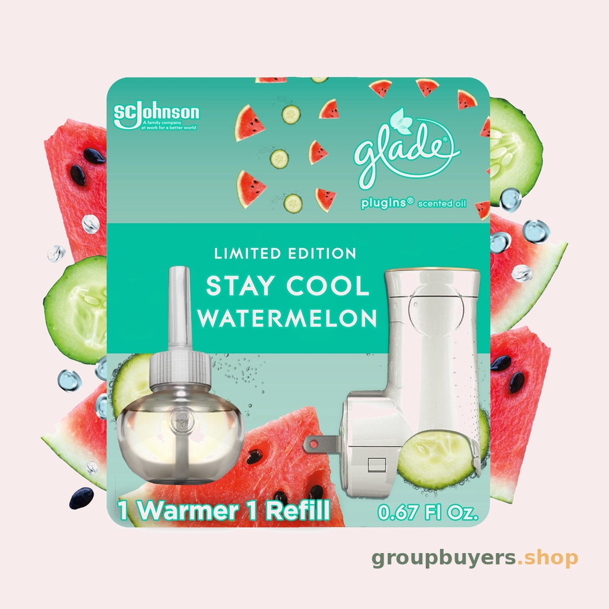 GLADE PISO WARMER + REFILL- LTO STAY COOL WATERMELON