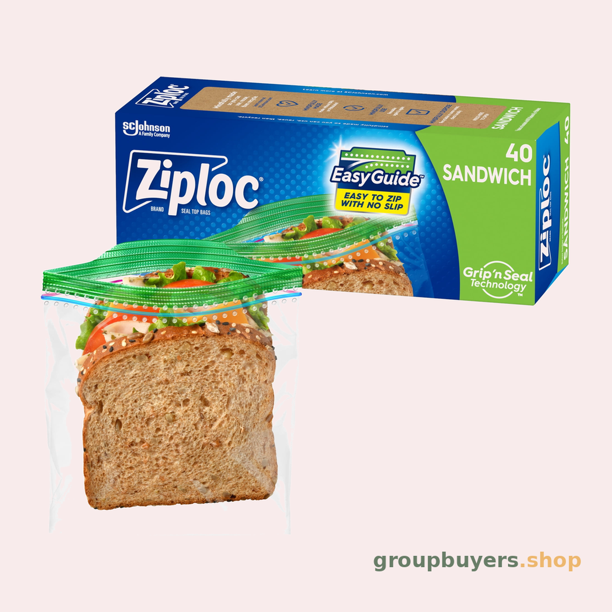 ZIPLOC SANDWICH BAGS 40CT