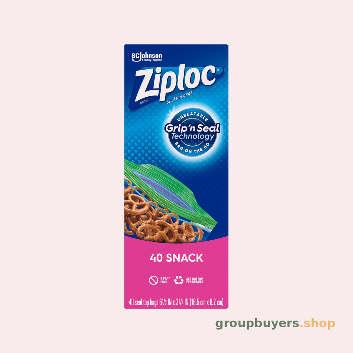 ZIPLOC SNACK BAGS 40CT