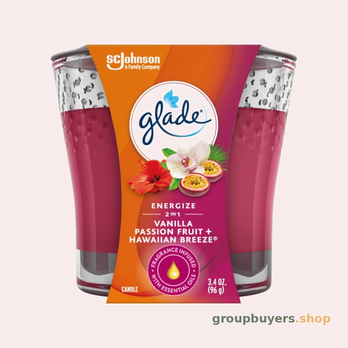 GLADE JAR CANDLES HAWAIIAN BREEZE & VANILLA PASSION FRUIT