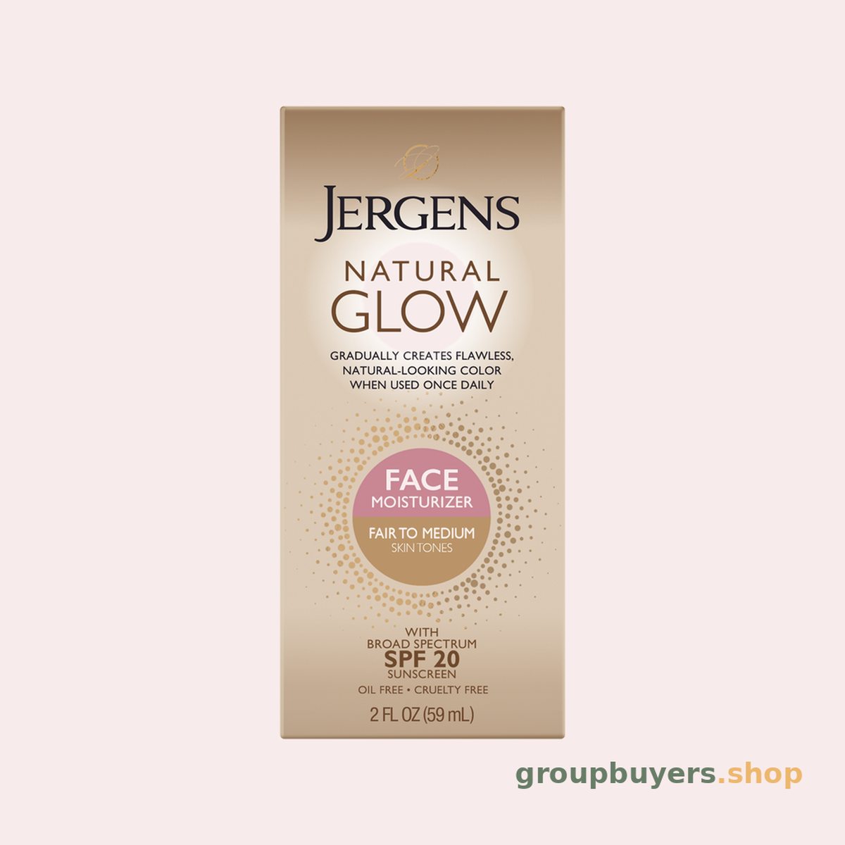 JERGENS NATURAL GLOW FACE MOISTURIZER SPF 20 FAIR/MED