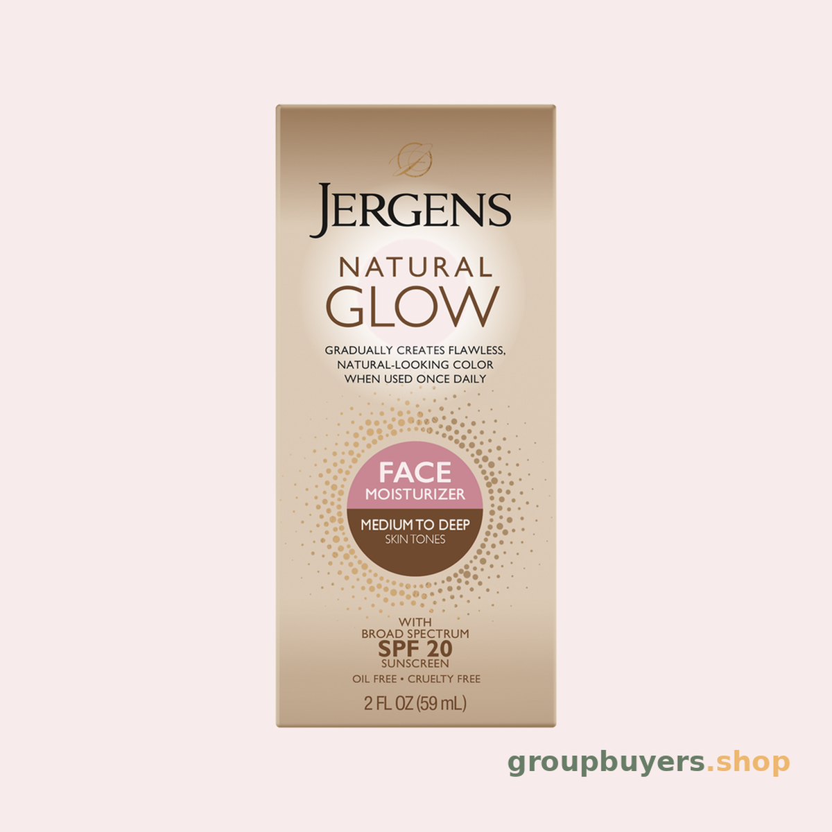 JERGENS NATURAL GLOW FACE MOISTURIZER SPF 20 MED/DEEP